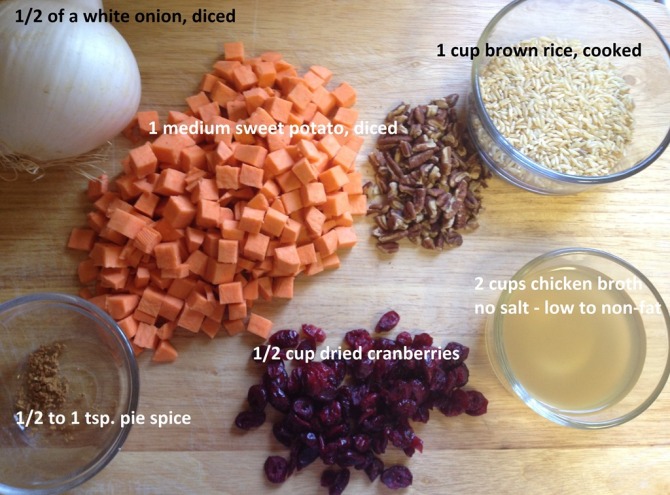 ingredients-for-Sweet-potato-Pilaf-with-Cranberries-and-Pecans