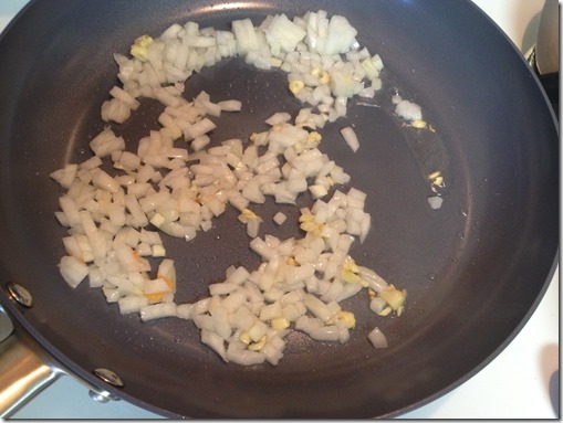 saute garlic and onion 