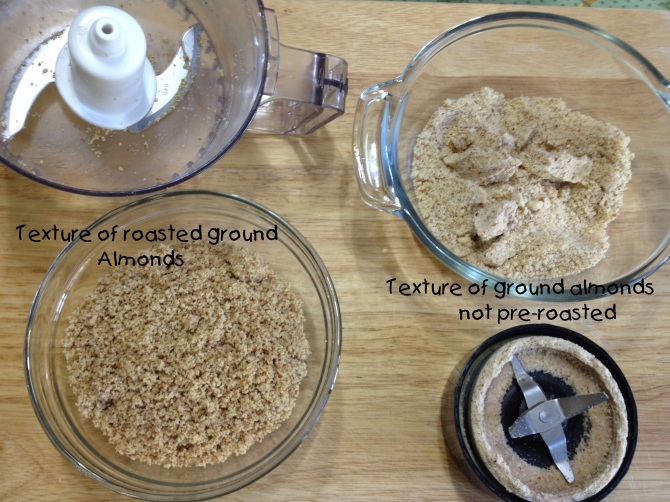 differenc of almond grind fromroasting and not roasting