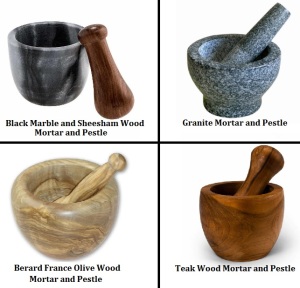 Different Materials to make Mortars and Pestles