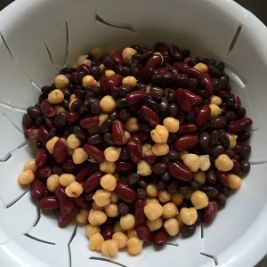 rinsing the beans