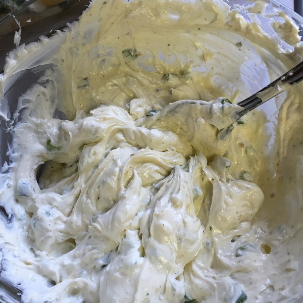 green onion garlic lemon cream cheese mix