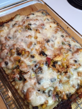 just out of the oven - Gluten Free BBQ Chicken Lasagna