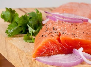 raw fish on a cutting board
